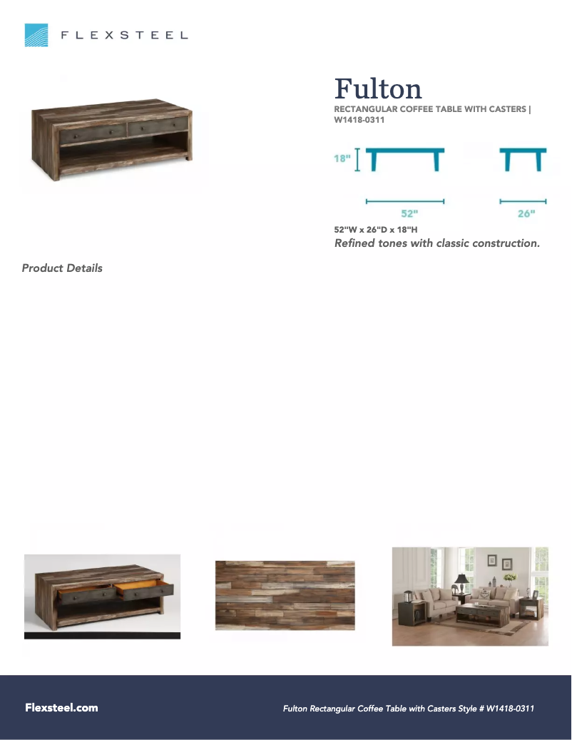 Page 1 de la notice Manuel utilisateur Flexsteel Fulton W1418-0311