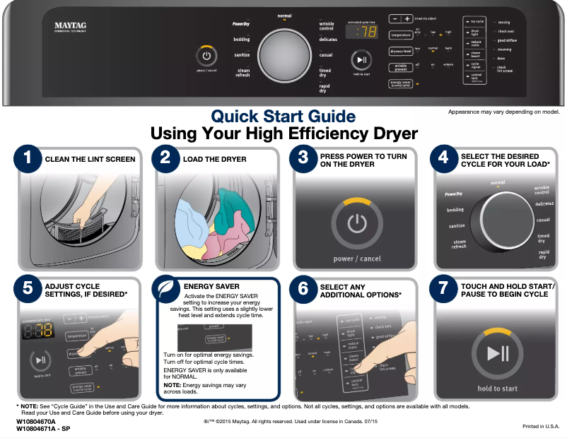 Page n°1 - Manuel utilisateur Maytag MGD8200F
