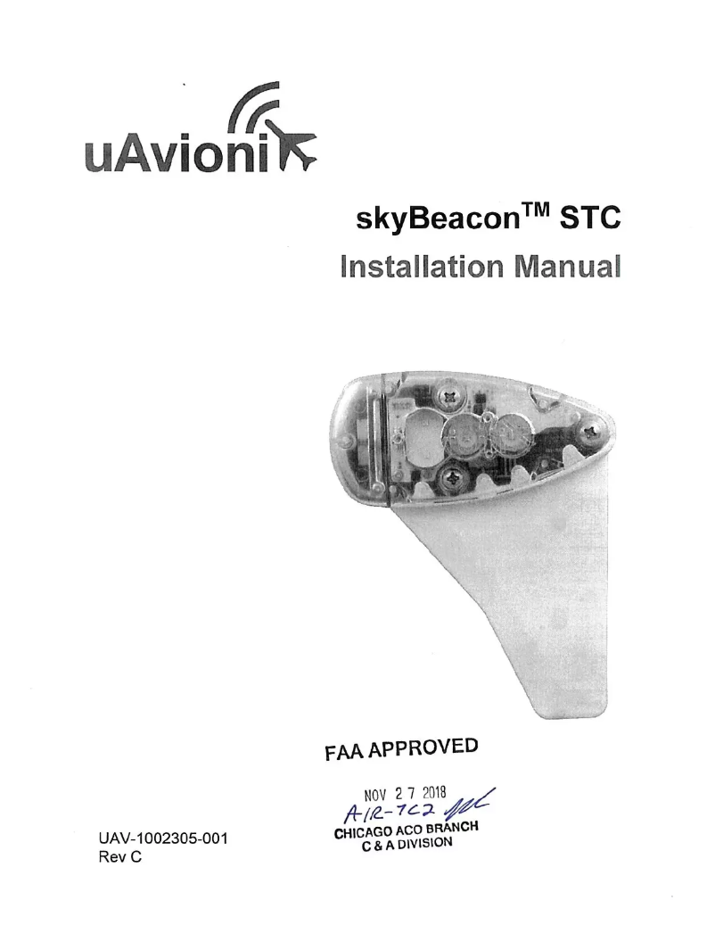 Page 1 of the manual User Manual uAvionix skyBeacon STC