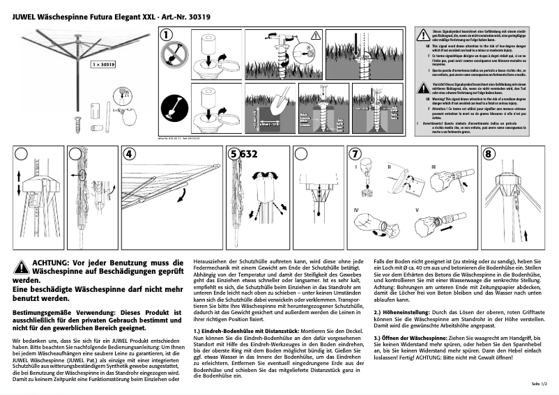 Page 1 de la notice Manuel utilisateur Juwel Elegant Futura XXL