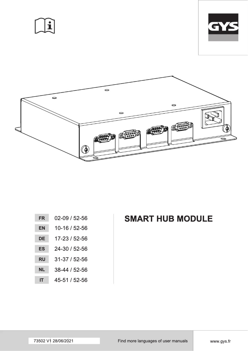 Page n°1 - Manuel utilisateur GYS Smart HUB Module
