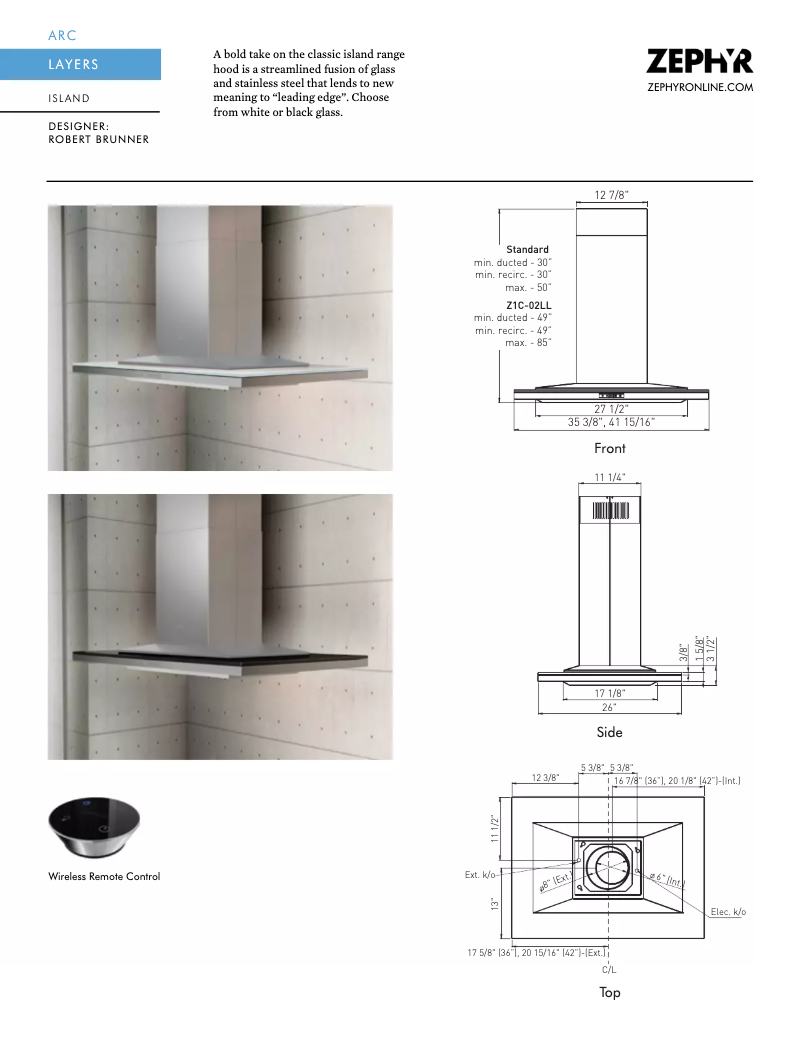 Page n°1 - Fiche technique Zephyr ALLM90BWX