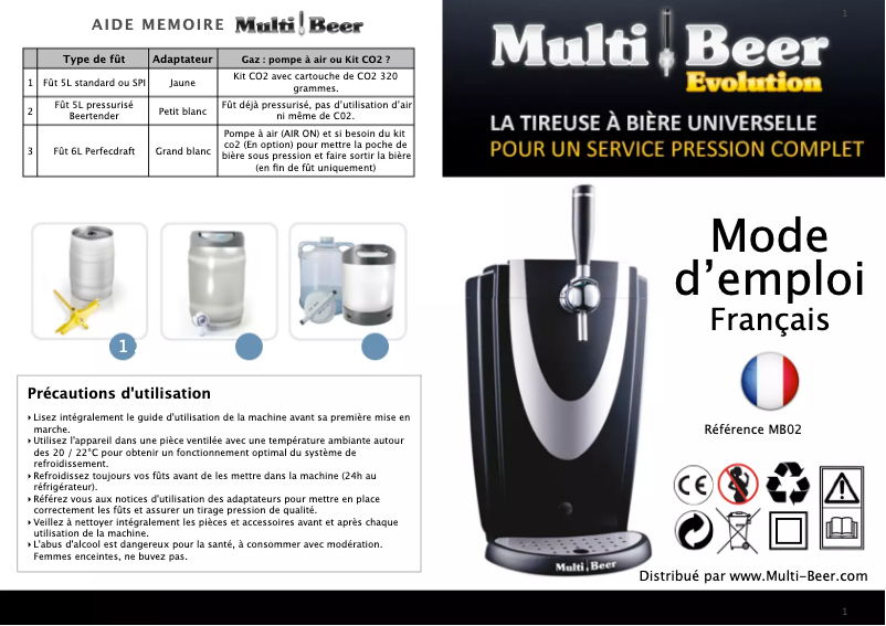 Page n°1 - Manuel utilisateur Multi Beer MB02