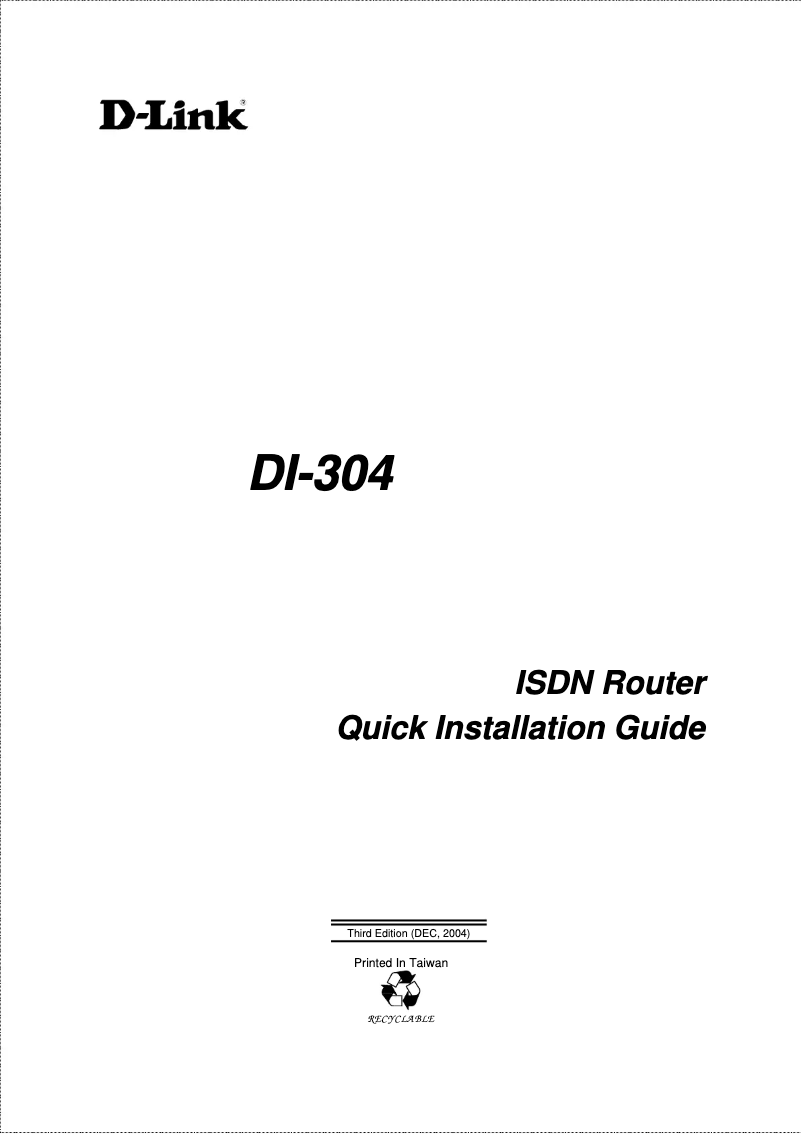 Page 1 de la notice Guide d'installation D-Link DI-304