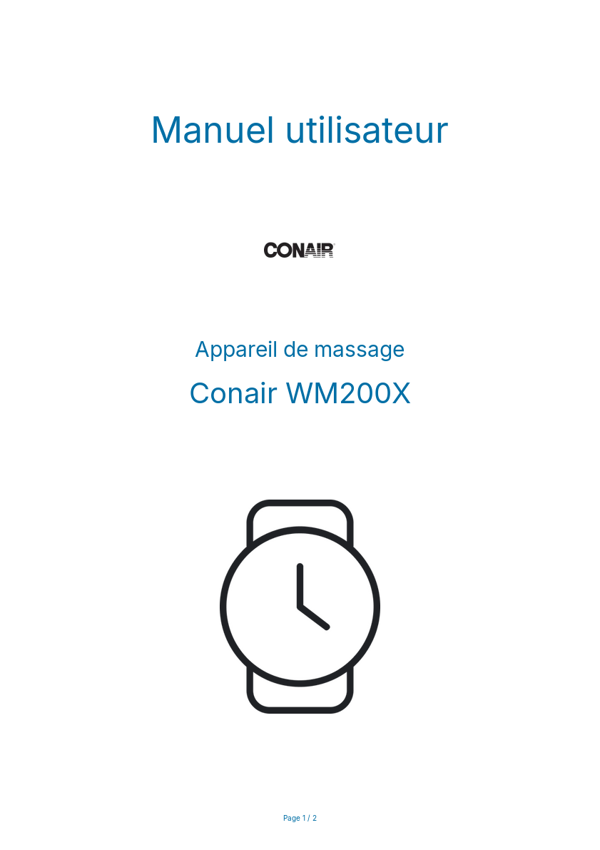Image de la première page du manuel de l'appareil WM200X