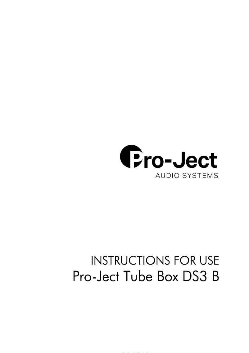Page 1 de la notice Manuel utilisateur Pro-Ject Tube Box DS3 B