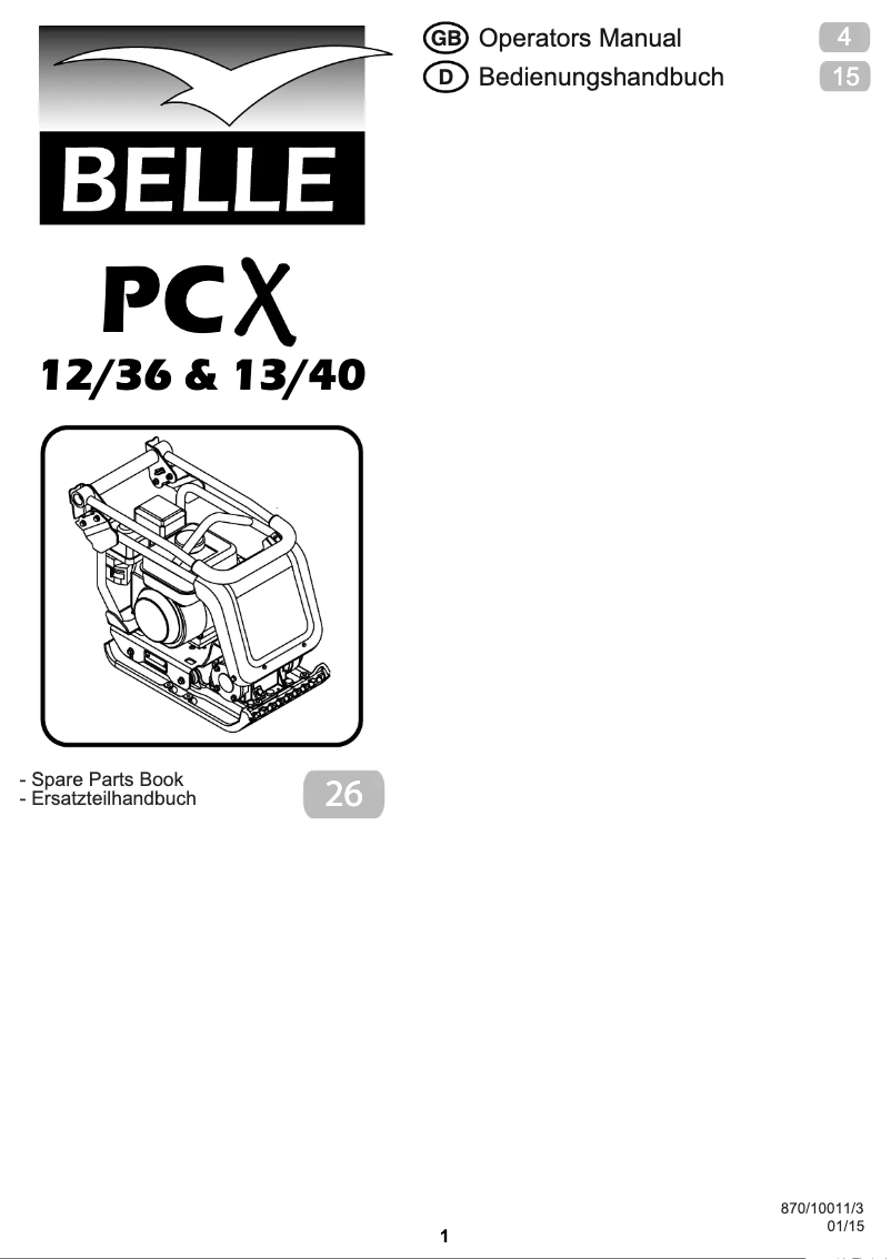 Página 1 del manual Manual de usuario Altrad BELLE PCX 12/36