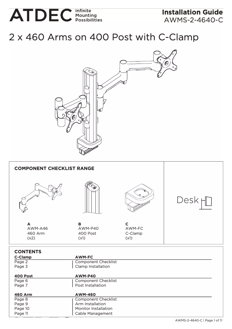 Page n°1 - Manuel utilisateur Atdec AWMS-2-4640-C