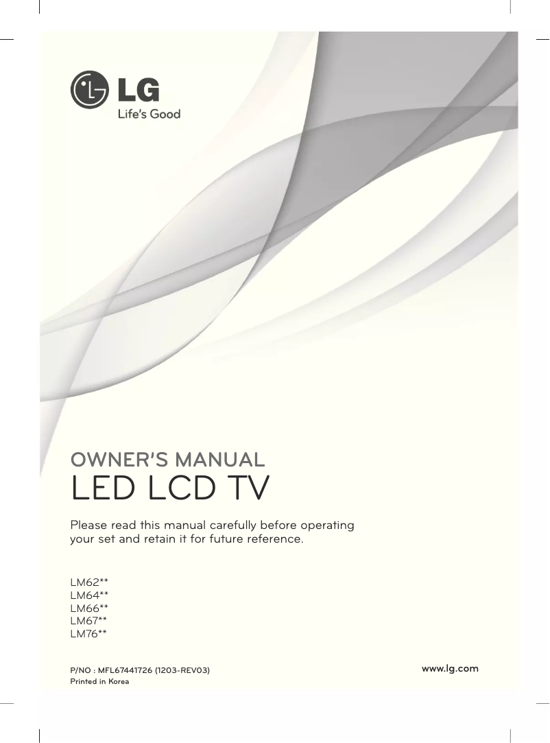 Page n°1 - Manuel utilisateur LG 42LM6700