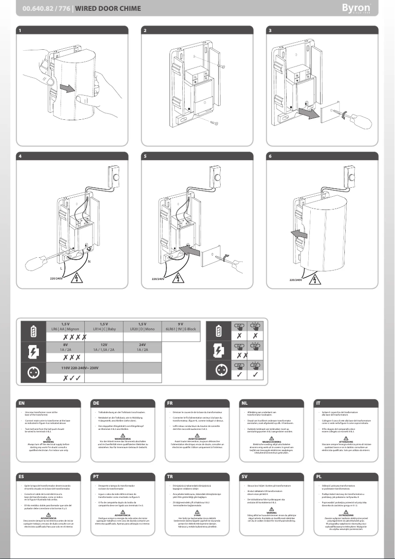 Page 1 de la notice Manuel utilisateur Byron 00.640.82