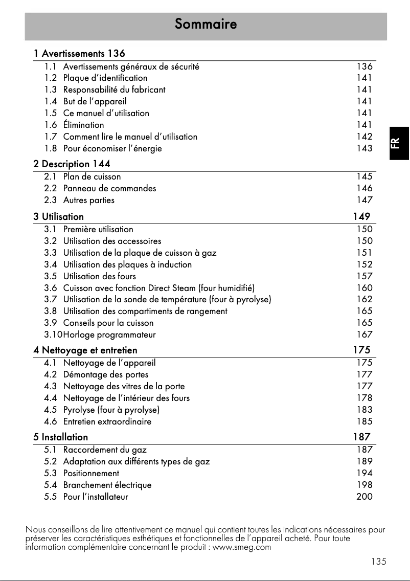 Page n°1 - Manuel utilisateur Smeg CPF120IGMPR