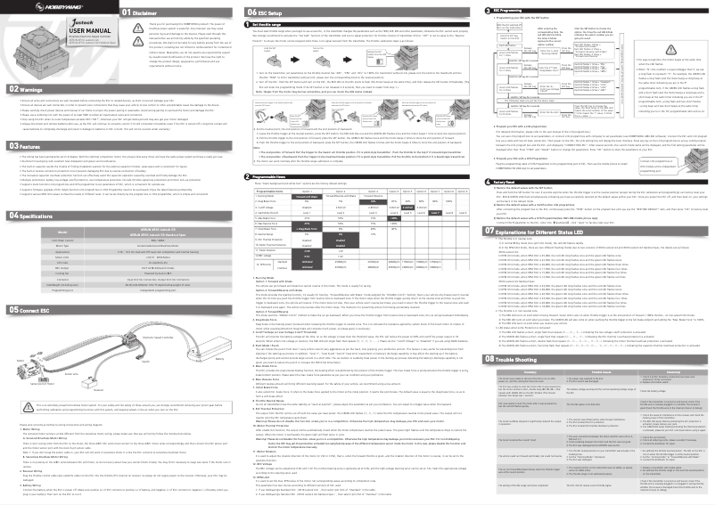 Page 1 de la notice Manuel utilisateur Hobbywing Xerun XR10 Justock G3