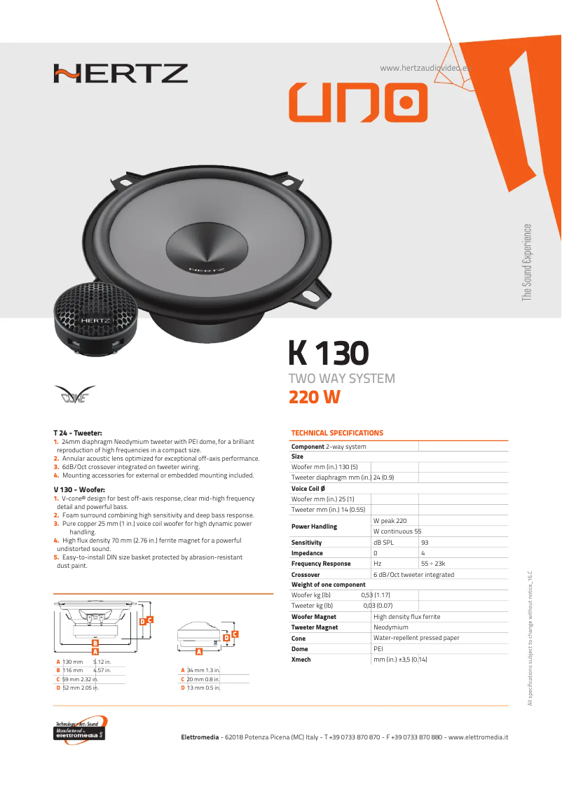 Image de la première page du manuel de l'appareil Uno K 130