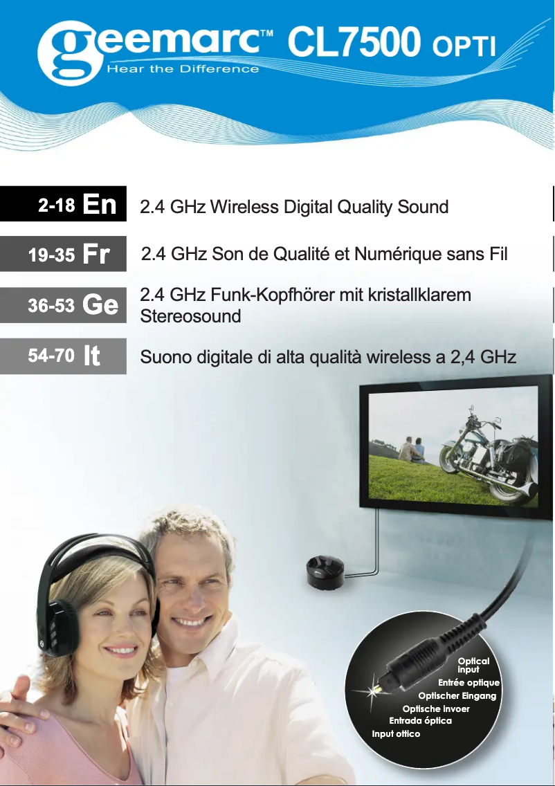 First page image of the manual for CL7500 OPTI