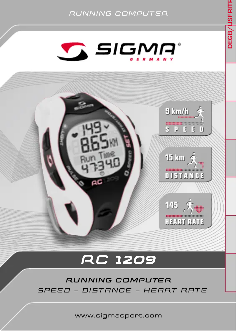 Page n°1 - Manuel utilisateur Sigma RC 12.09