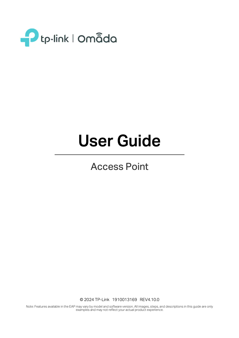 Page n°1 - Guide d'installation TP-Link Omada EAP772