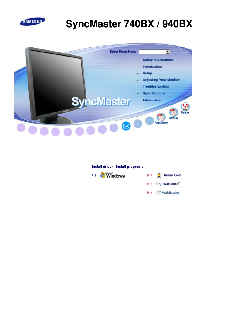 Imagen de la primera página del manual del dispositivo SyncMaster 940BX