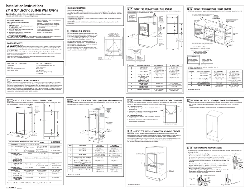Página 1 del manual Instrucciones / montaje GE JT3800SHSS