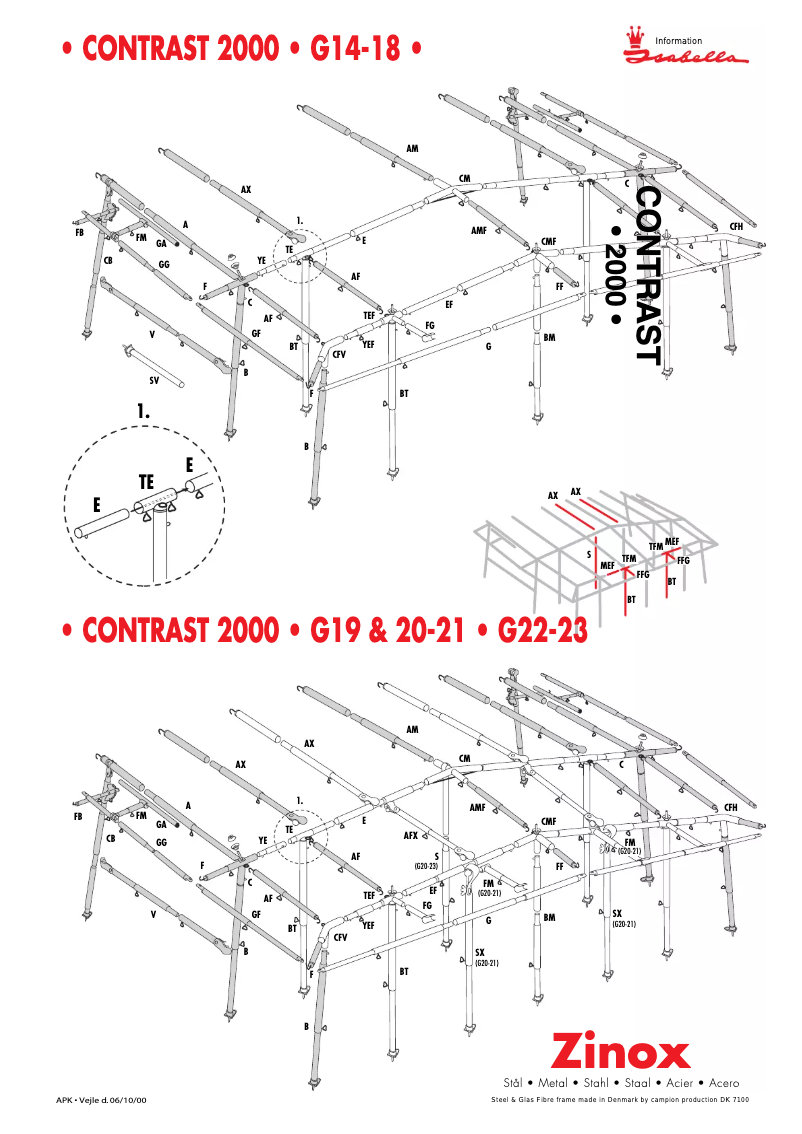 Page 1 de la notice Manuel utilisateur Isabella Contrast 2000