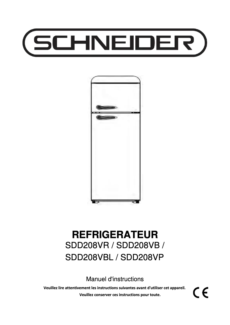 Page 1 de la notice Mode d'emploi Schneider SDD208VR