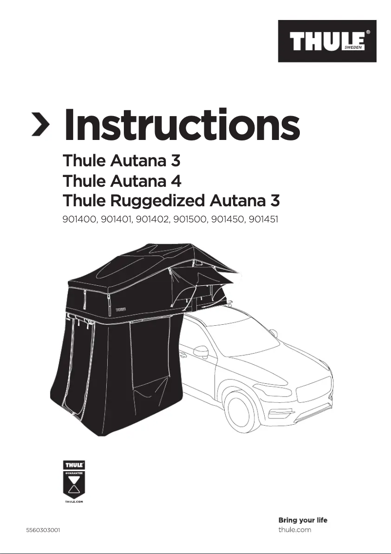 Page 1 de la notice Manuel utilisateur Thule Ruggedized Autana 3