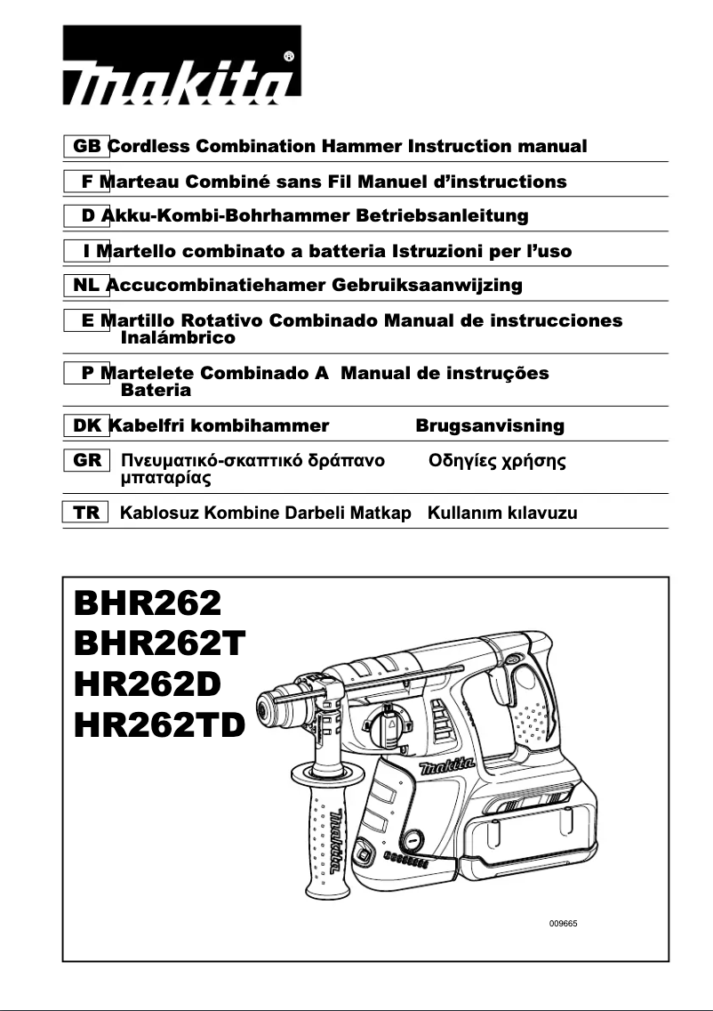 Page 1 de la notice Manuel utilisateur Makita BHR262T