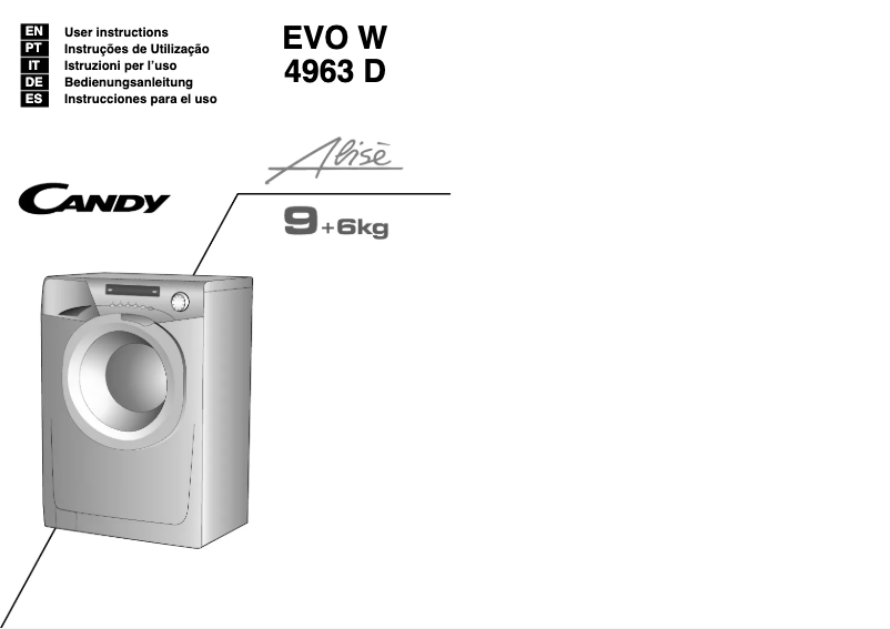 Page 1 de la notice Manuel utilisateur Candy EVOW 4963D