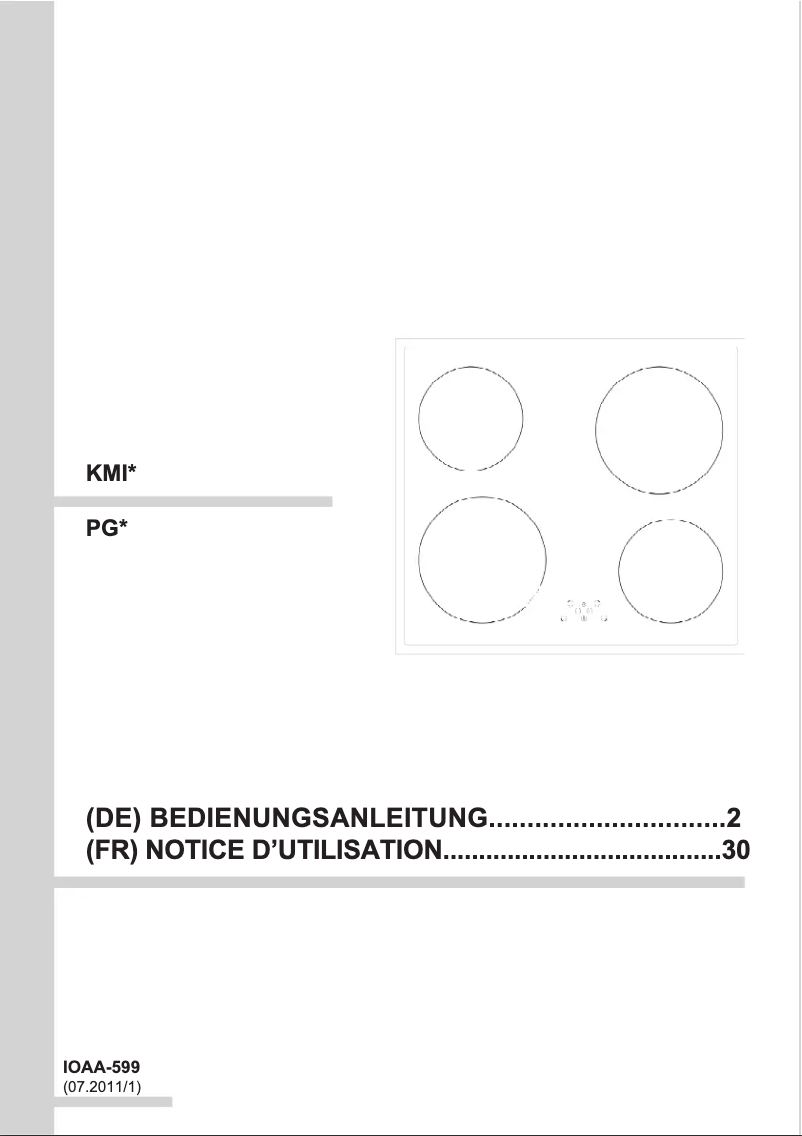 Page 1 de la notice Manuel utilisateur Amica KMI 13294 F