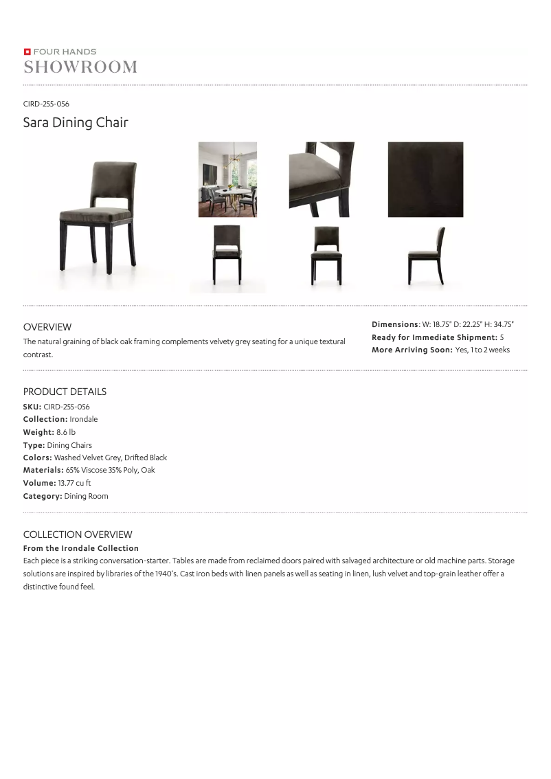 Page 1 de la notice Manuel utilisateur Four Hands CIRD-255-056