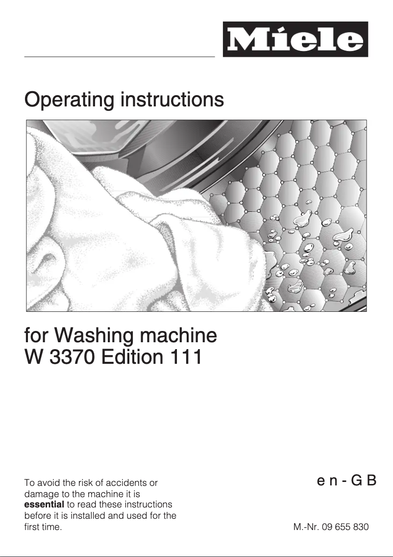 Page n°1 - Manuel utilisateur Miele W 3371 WPS Edition 111