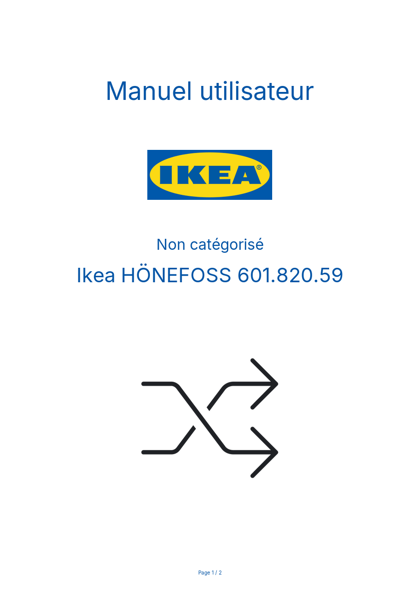 Page 1 de la notice Manuel utilisateur Ikea HÖNEFOSS 601.820.59