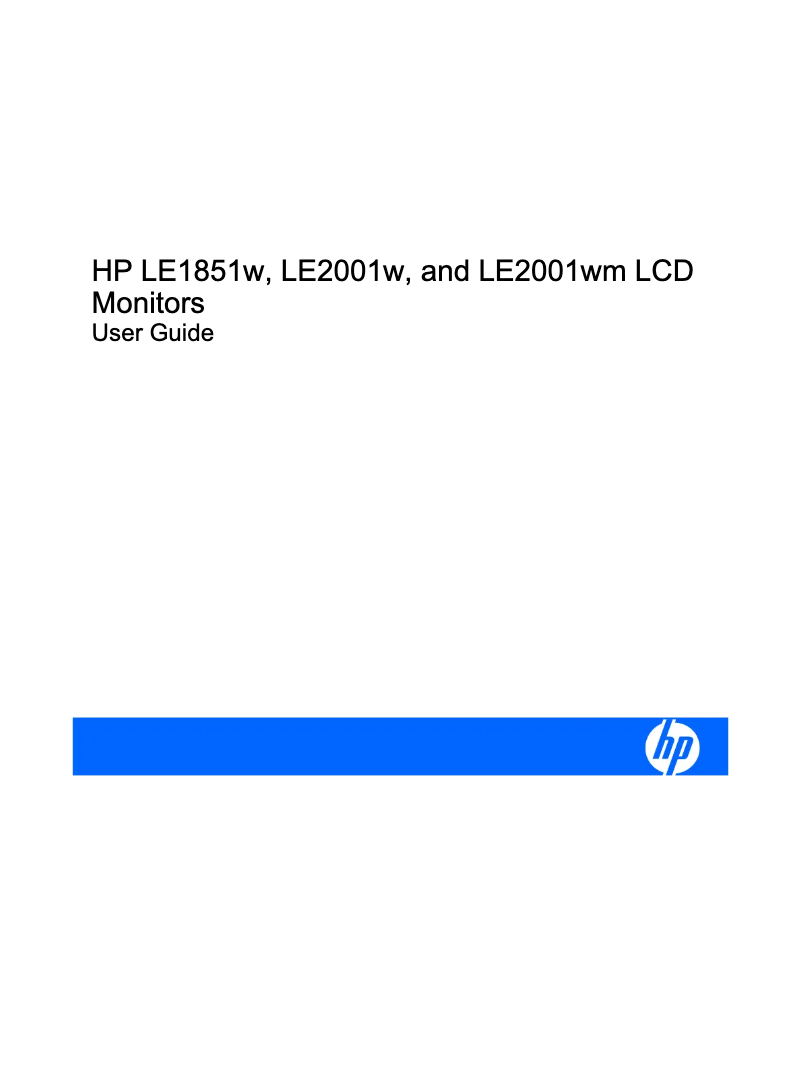 Page n°1 - Manuel utilisateur HP LE1851w