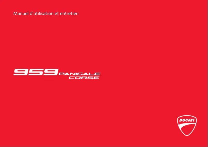 Page 1 de la notice Manuel utilisateur Ducati 959 Panigale Corse (2019)