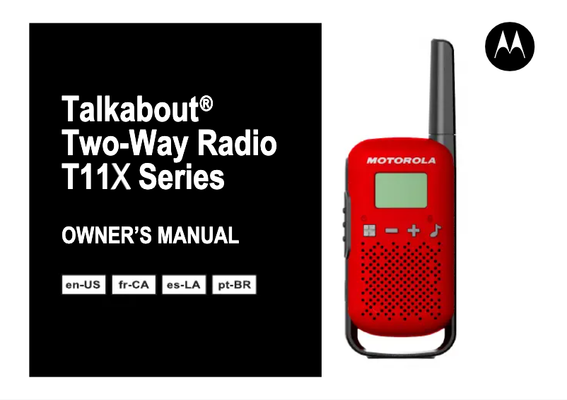 Page 1 de la notice Manuel utilisateur Motorola Talkabout T110