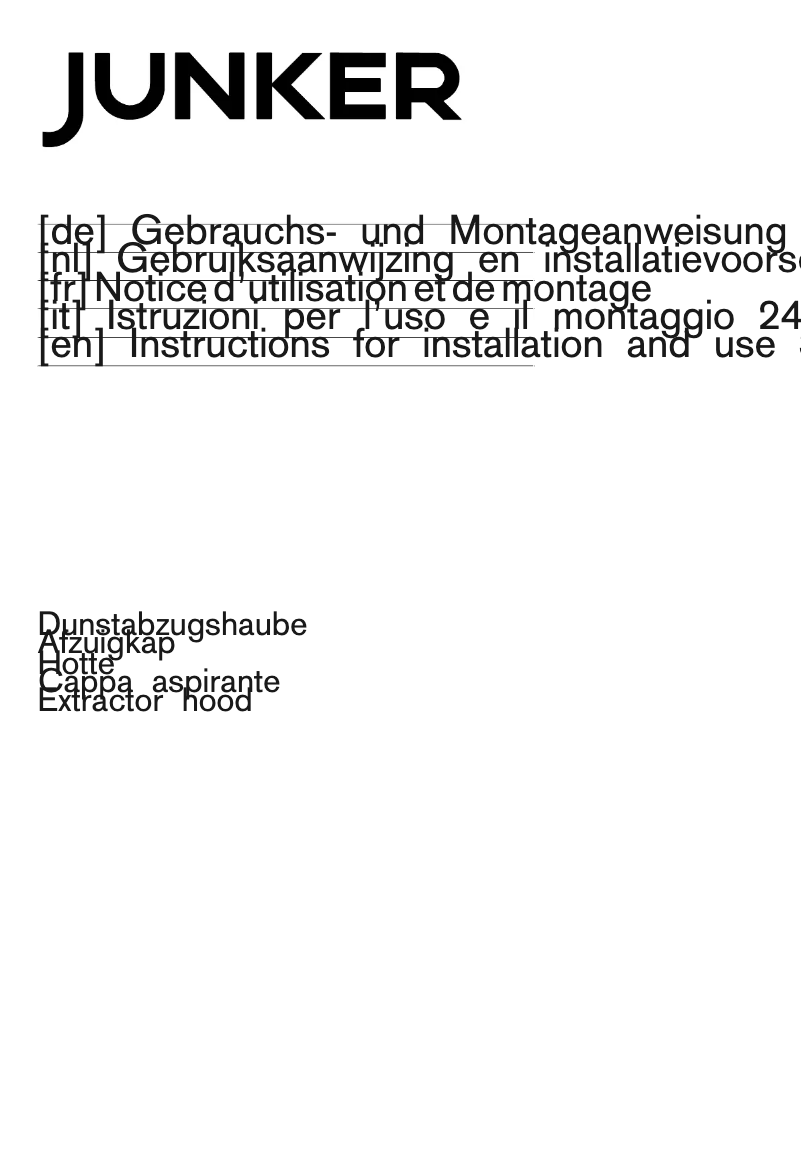 Page 1 de la notice Manuel utilisateur Junker JD36AB50