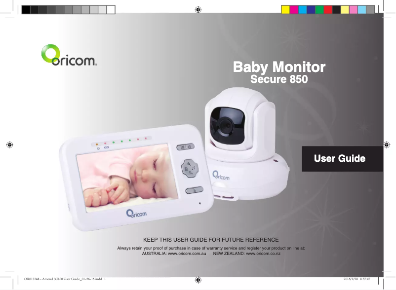 Page n°1 - Manuel utilisateur Oricom Secure 850