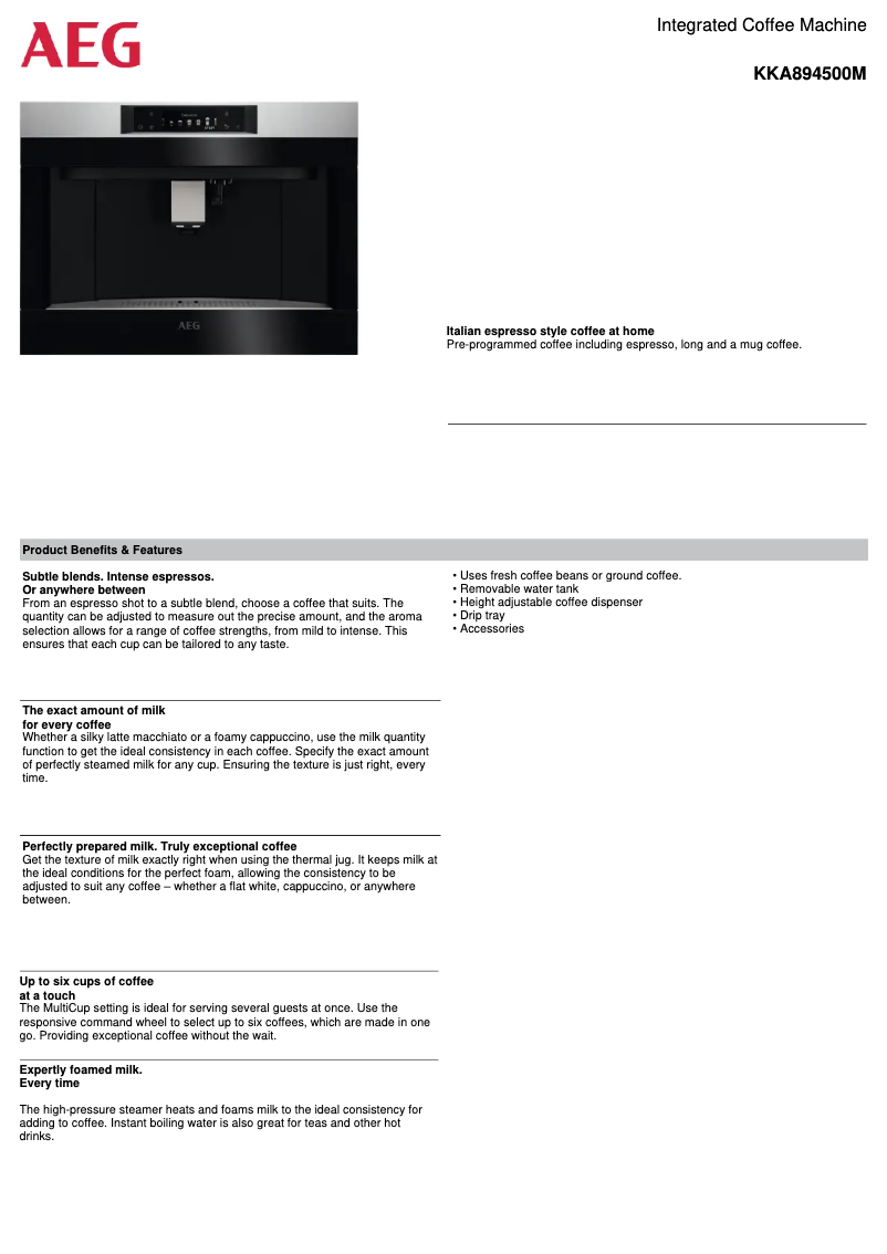 Imagen de la primera página del manual del dispositivo KKA894500M