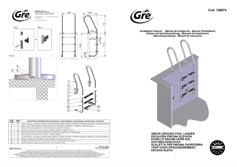 Page 1 de la notice Mode d'emploi Gre 126674
