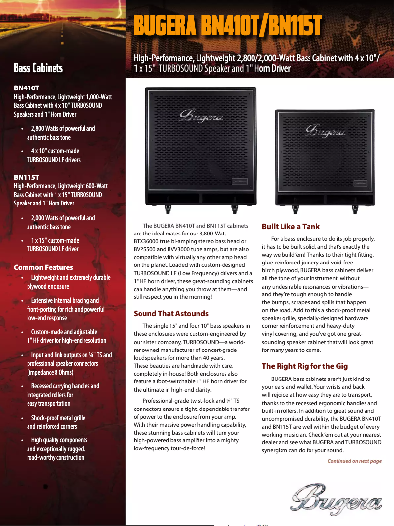 Page n°1 - Brochure Bugera BN410TS