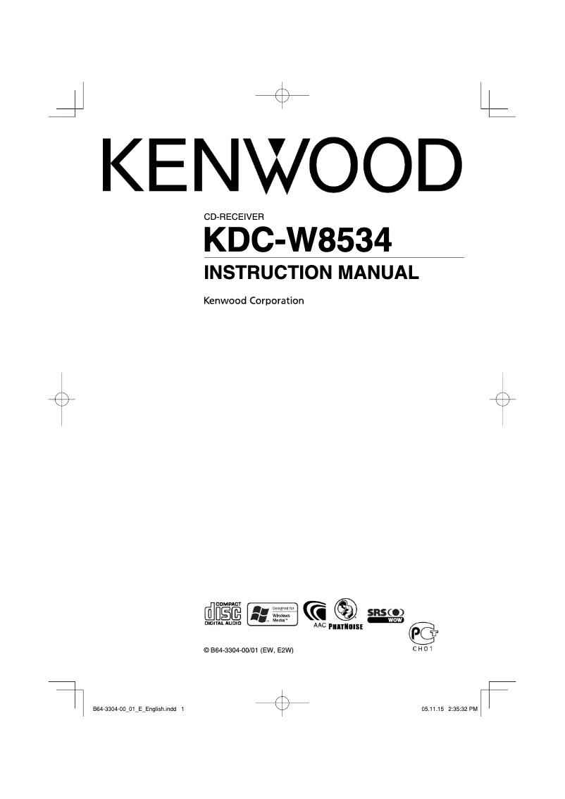 Page 1 de la notice Manuel utilisateur Kenwood KDC-W8534