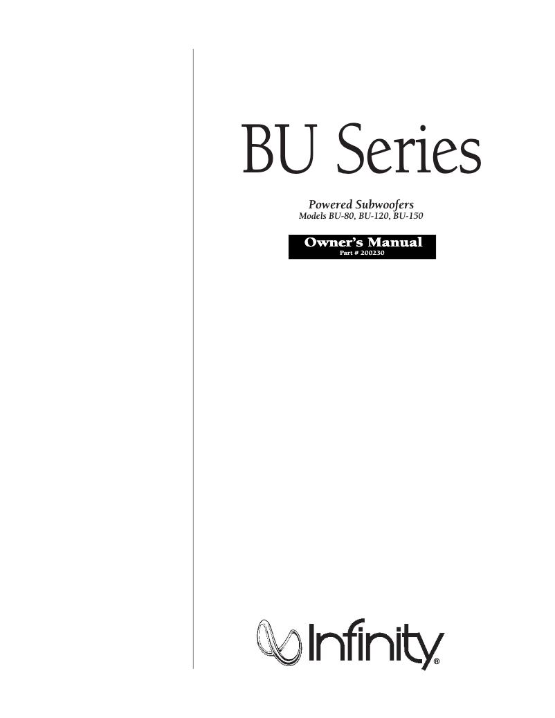 Página 1 del manual Manual de usuario Infinity BU-120