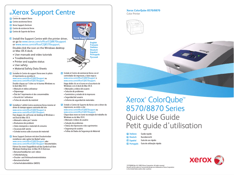 Page 1 de la notice Manuel utilisateur Xerox ColorQube 8570