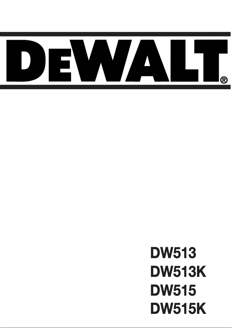 Page 1 de la notice Manuel utilisateur DeWalt DW515K