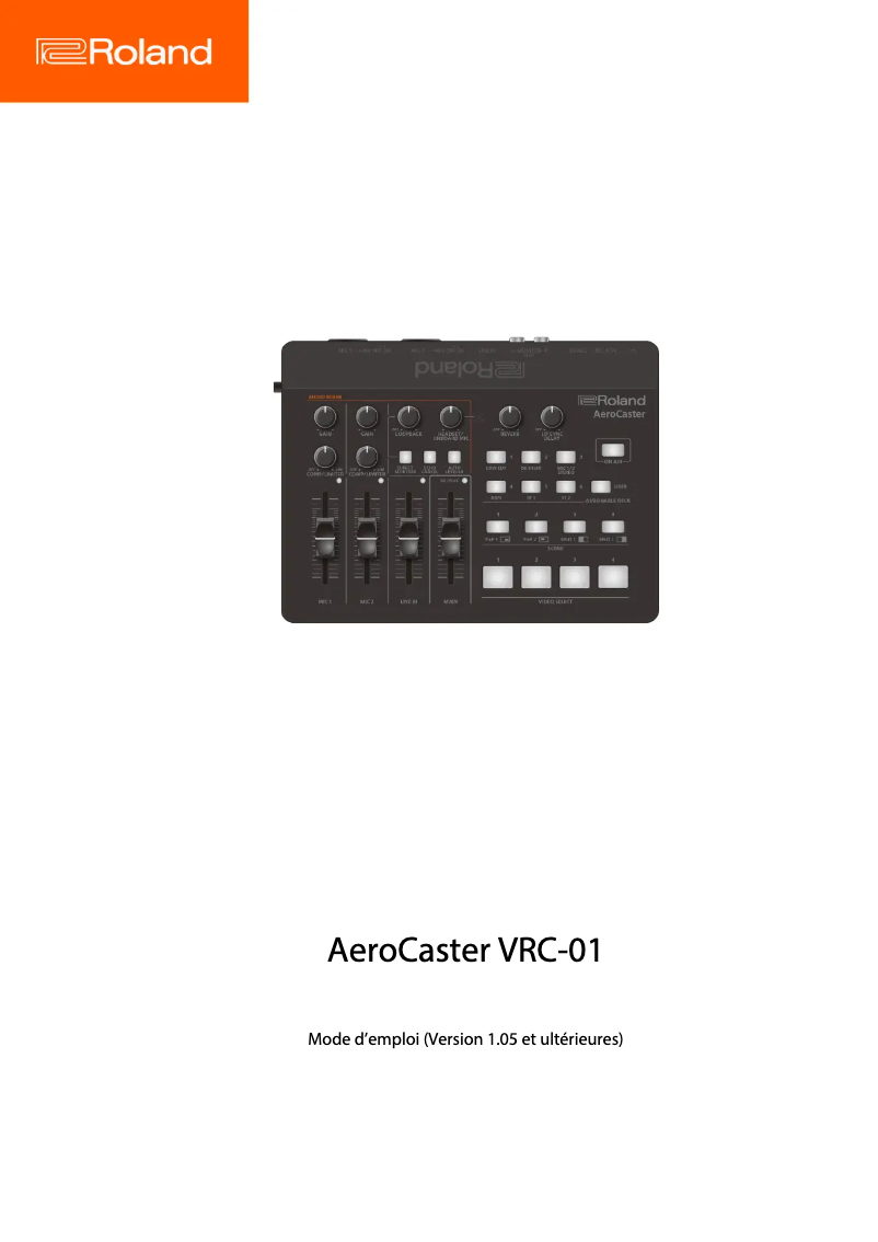 Página 1 del manual Manual de usuario Roland AeroCaster VRC-01