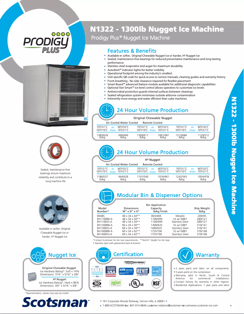 Page n°1 - Fiche technique Scotsman N1322A-32