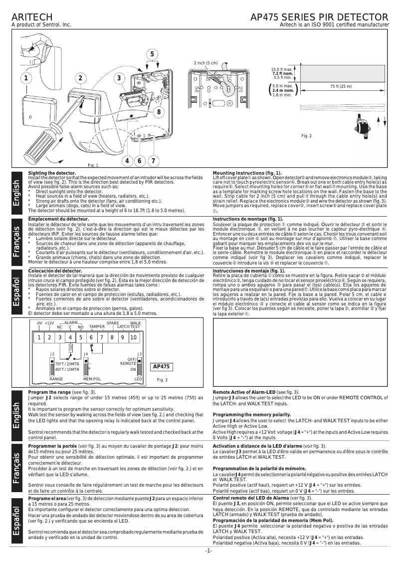 Image de la première page du manuel de l'appareil AP475