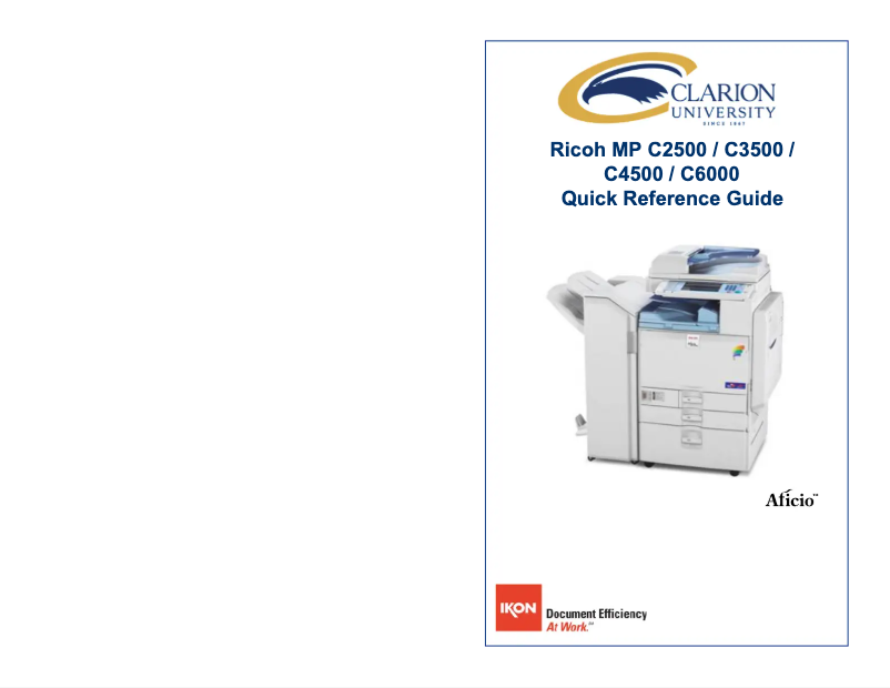 Image de la première page du manuel de l'appareil Aficio MP C2500