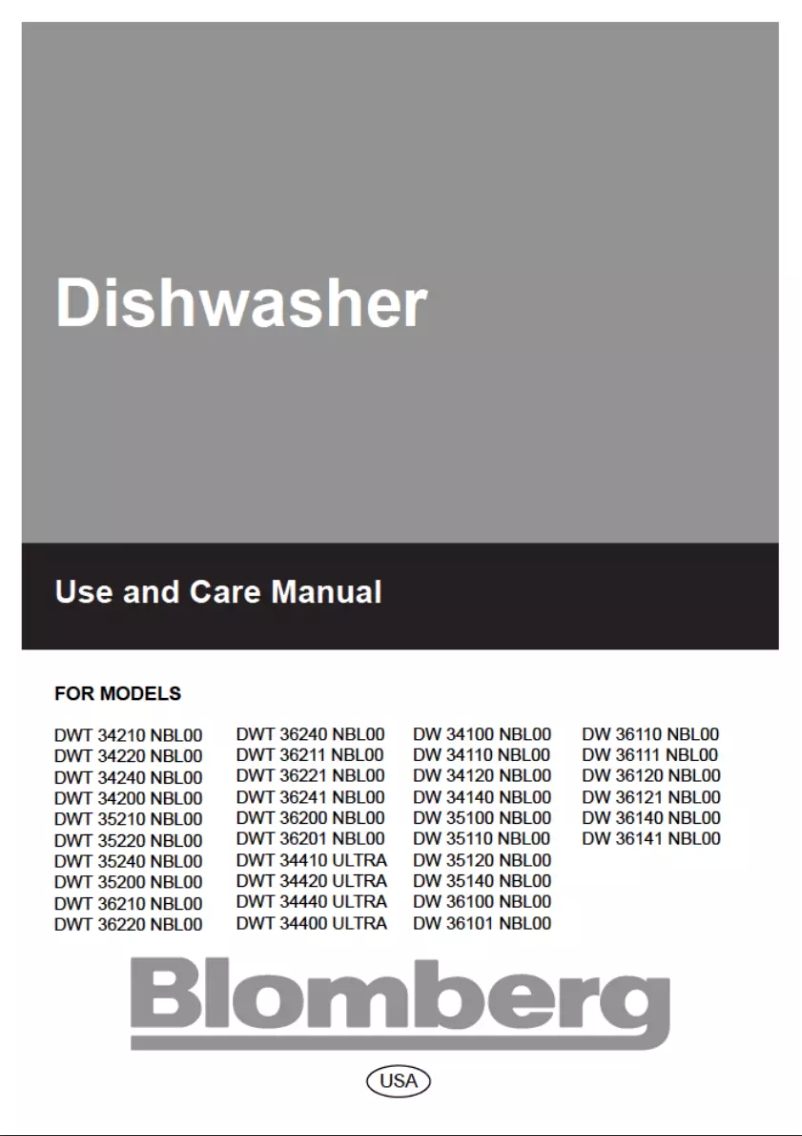 Page n°1 - Manuel utilisateur Blomberg DW 36121 NBL00