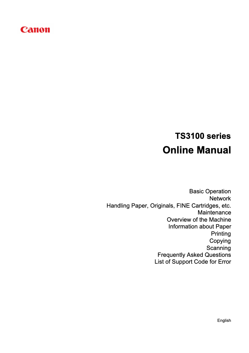 Page 1 de la notice Manuel utilisateur Canon Pixma TS3151