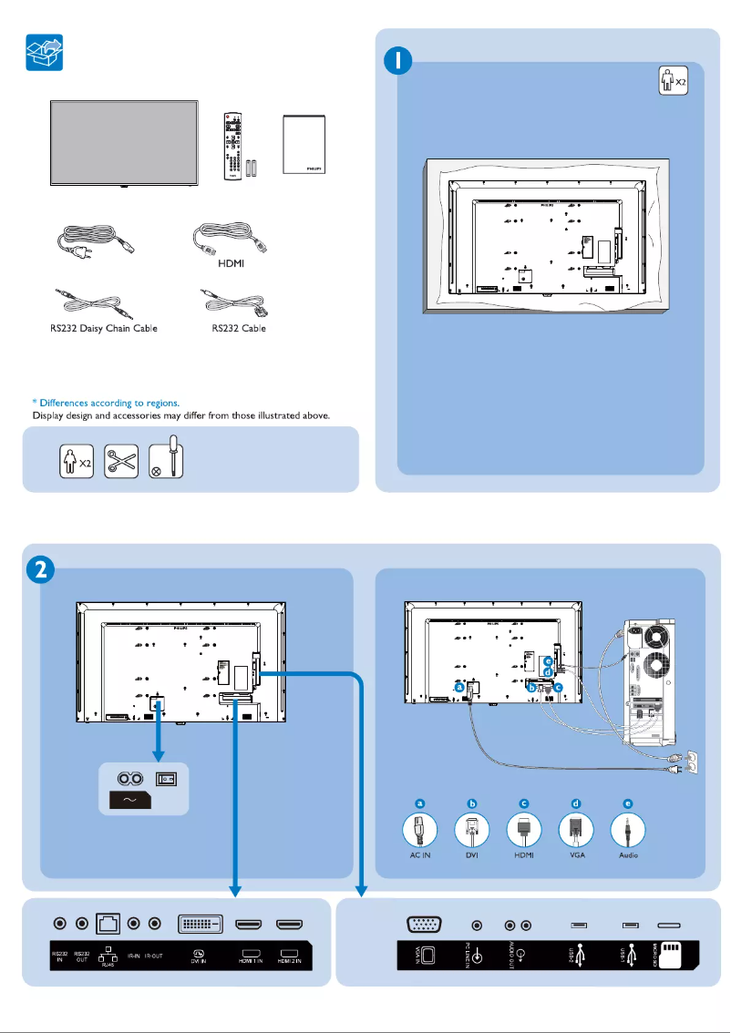 Page n°1 - Guide de démarrage rapide Philips Signage Solutions 55BDL3050Q